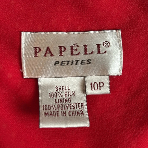 Adrianna Papell Silk Polka Dot Asymmetrical Hem Dress in Red & Cream Siz… - Picture 5 of 12